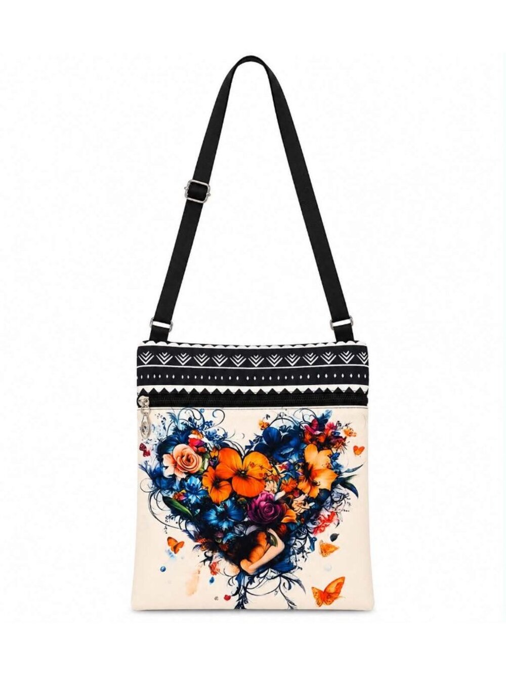 Floral Heart Crossbody Bag
